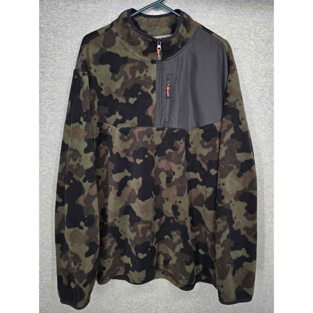 Starter Camo Fleece Pullover Mens 3XL Camouflage 1/4 Zip Jacket Y2K Baggy Street